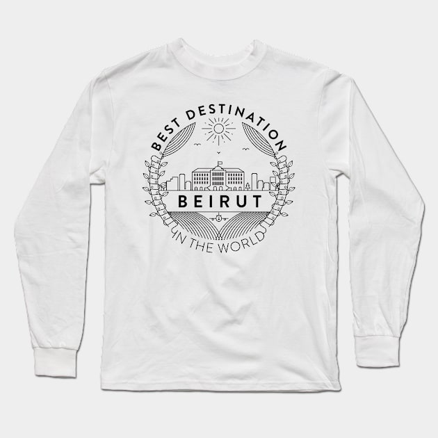 Beirut Minimal Badge Design Long Sleeve T-Shirt by kursatunsal